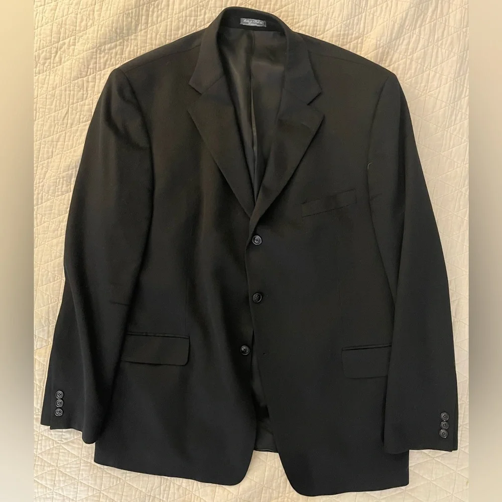 SILVERSTONE‎ Made in Canada Columbo Pure Cashmere 3-Button Jacket in Black 48 L